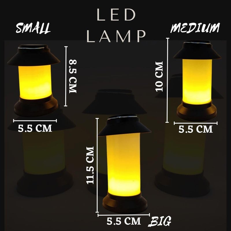 Satyam Kraft Satyam Kraft 3 Pcs Flameless and Smokeless Acrylic Antique LED Hurricane Lamp and Wall Hanging Led Light for HomeLiving Room Bedroom Wall Decor for New Year Decorations3 PieceColor 1 - Image 3