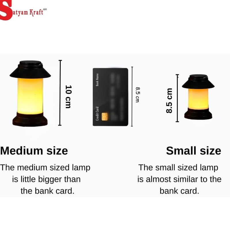 Satyam Kraft Satyam Kraft 3 Pcs Flameless and Smokeless Acrylic Antique LED Hurricane Lamp and Wall Hanging Led Light for HomeLiving Room Bedroom Wall Decor for New Year Decorations3 PieceColor 1 - Image 5