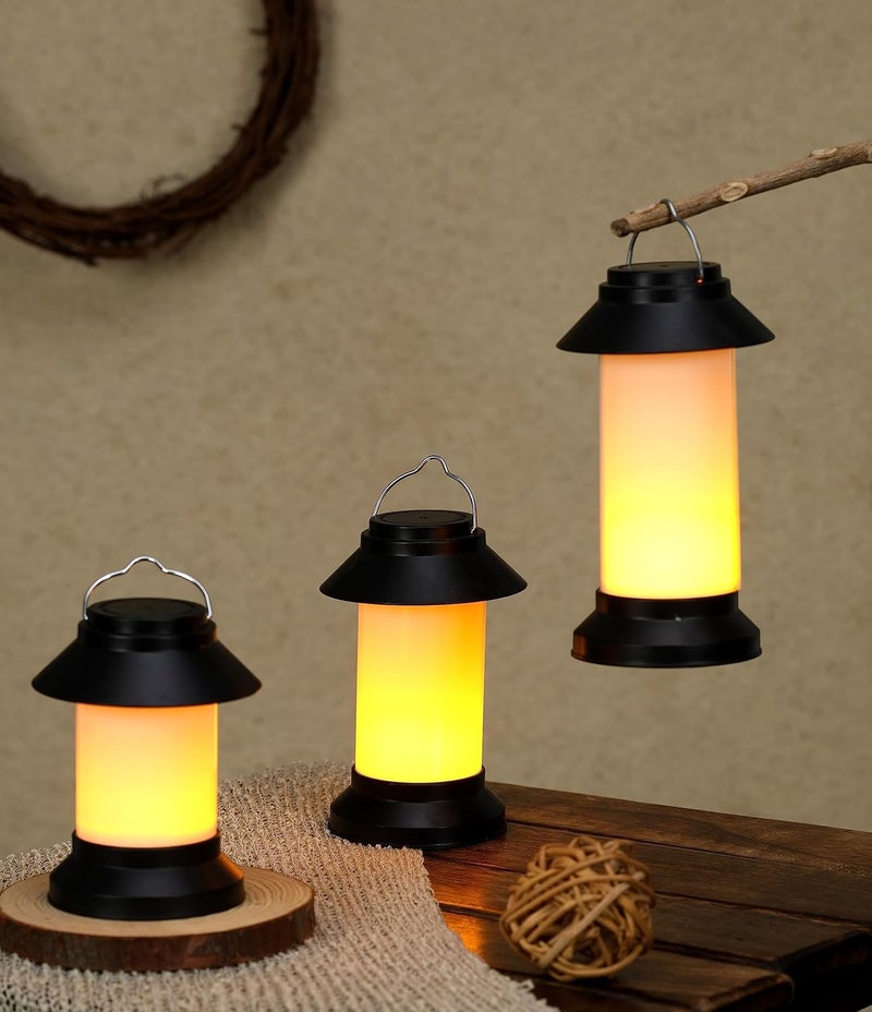 Satyam Kraft Satyam Kraft 3 Pcs Flameless and Smokeless Acrylic Antique LED Hurricane Lamp and Wall Hanging Led Light for HomeLiving Room Bedroom Wall Decor for New Year Decorations3 PieceColor 1 - Image 2