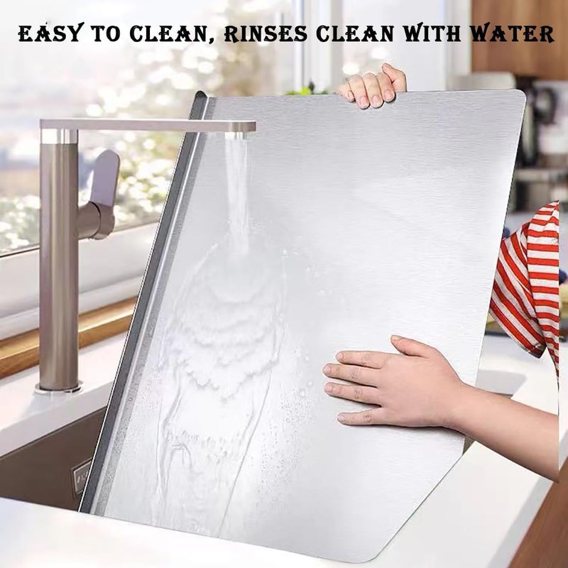 Suicune Large 304 Heavy Duty Stainless Steel Chopping Board Cutting Board for Meat Vegetable Fruit Fish Cheese Easy to Clean 30 x 40 cm - Image 4