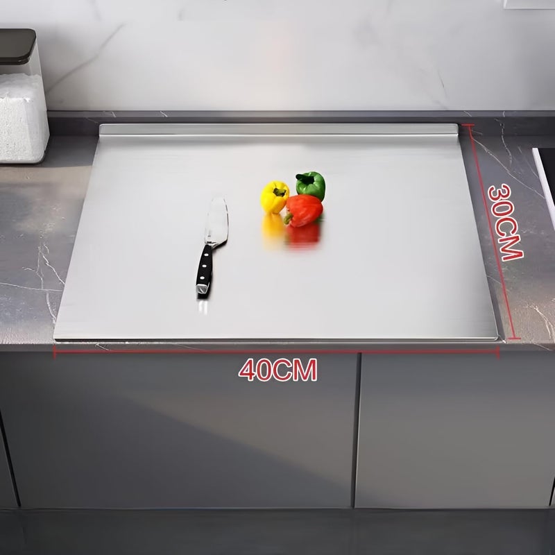Suicune Large 304 Heavy Duty Stainless Steel Chopping Board Cutting Board for Meat Vegetable Fruit Fish Cheese Easy to Clean 30 x 40 cm - Image 5