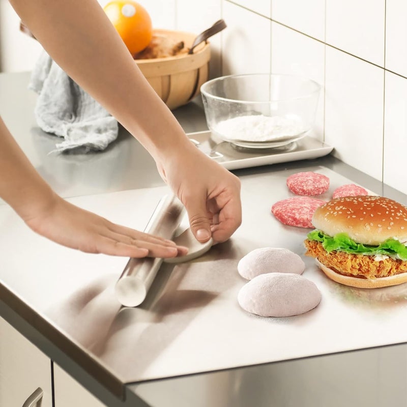 Suicune Large 304 Heavy Duty Stainless Steel Chopping Board Cutting Board for Meat Vegetable Fruit Fish Cheese Easy to Clean 30 x 40 cm - Image 3