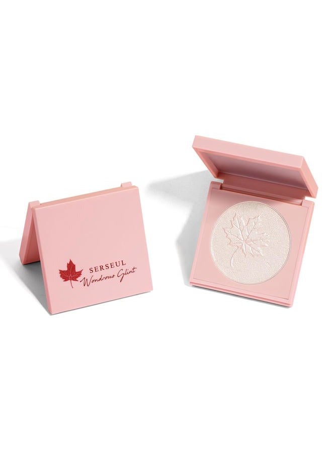 Serseul Highlighter Makeup Palette Highlighter Powder Glossy Glitter Highlight Makeup Palette come with mirror -Whtie Champagne - Image 5