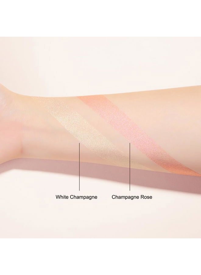 Serseul Highlighter Makeup Palette Highlighter Powder Glossy Glitter Highlight Makeup Palette come with mirror -Whtie Champagne - Image 3