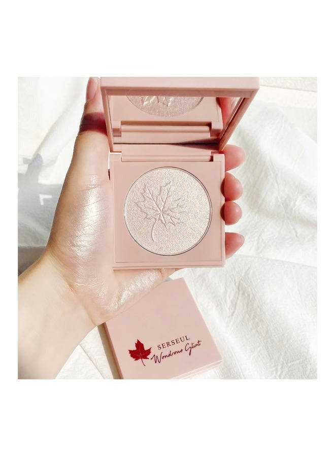 Serseul Highlighter Makeup Palette Highlighter Powder Glossy Glitter Highlight Makeup Palette come with mirror -Whtie Champagne - Image 1