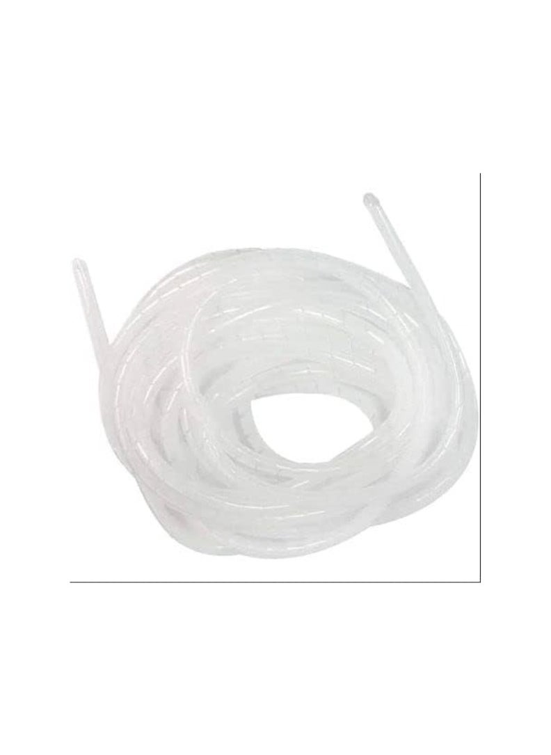 KNP KNP White Spiral Cable Wrap 8 MM is a versatile and compact cable management solution designed to keep your wires cables and hoses organized and protected.  - Image 1