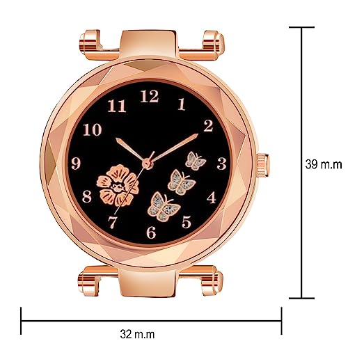 CERO Leather Analogue New Flower Butterfly Print Dial Lathers Strap Girls And Womans Watches (Pink) - Image 3