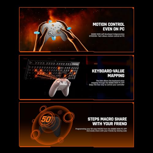 BIGBIG WON PC Controllers, BIGBIG WON Gale Hall Wireless Controllers, Motion Control, Hall Joysticks&Triggers, 3 Pairs of Thumbsticks, PC App Game Controllers for Switch/Switch2/iOS/Android Wireless Gaming Controller - Image 5