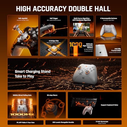 BIGBIG WON PC Controllers, BIGBIG WON Gale Hall Wireless Controllers, Motion Control, Hall Joysticks&Triggers, 3 Pairs of Thumbsticks, PC App Game Controllers for Switch/Switch2/iOS/Android Wireless Gaming Controller - Image 2