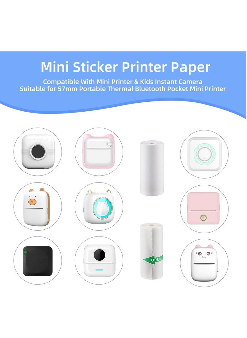 Joyelink 10 Rolls mini printer paper,for Inkless Mini Pocket Printer,Portable Thermal Printer, Sticker Printer Paper,Including 5 rolls of adhesive thermal Paper for Photo Journal Notes Memo, 57x25mm  - Image 3