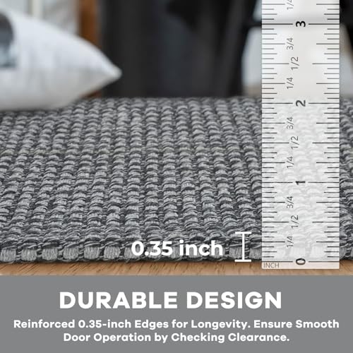KOZYFLY Boho Rugs for Entryway Rugs 4x6 ft Washable Area Rugs Rubber Backed Living Room Rugs Braided Woven Cotton blend Indoor Outdoor Floor Carpet for Dining Room Living Room Bedroom, Dark Grey - Image 4