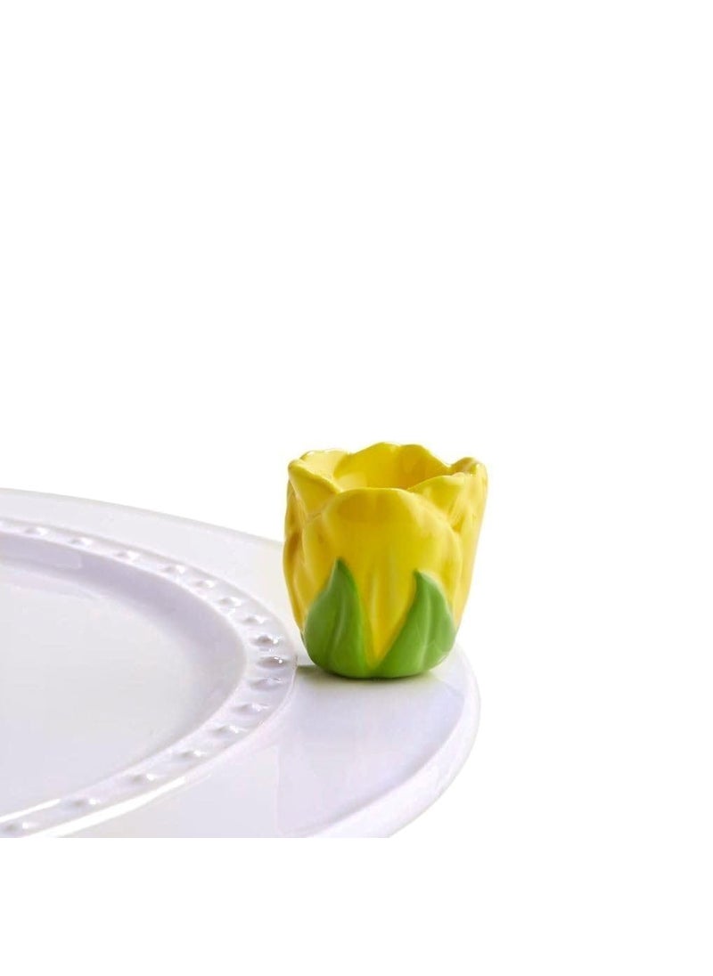 nf nora fleming Nora Fleming HandPainted Mini Tiptoe Thru em Yellow Tulip A180 