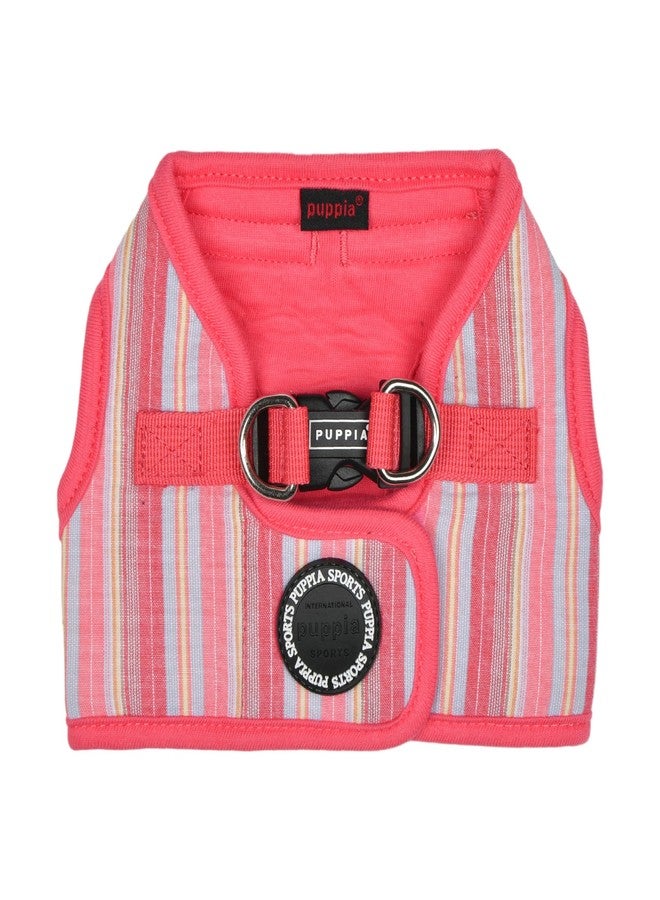 Puppia Theros Dog Vest Harness B (Step-in) Fashionable Striped Pattern Spring Summer Harness for Small and Medium Dogs, Pink, Small - Image 2