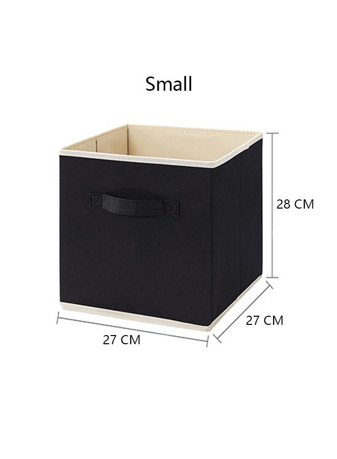 DUNISO 3 Pieces Foldable Fabric Closet Storage Organizer Home Collapsible Storage Box Fabric Cubby Storage Basket Cube Storage Bin for Clothes Home Office - Image 4