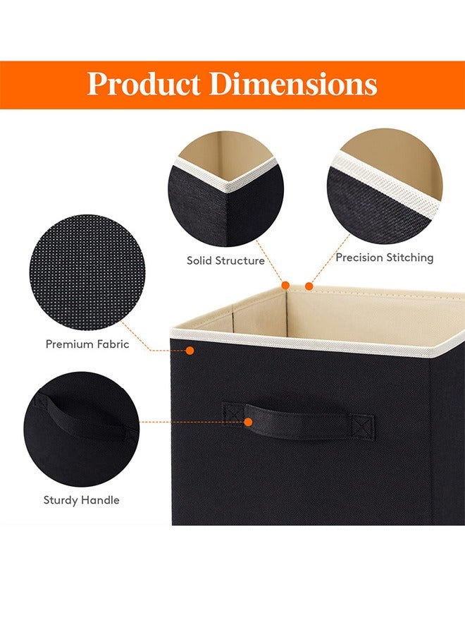 DUNISO 3 Pieces Foldable Fabric Closet Storage Organizer Home Collapsible Storage Box Fabric Cubby Storage Basket Cube Storage Bin for Clothes Home Office - Image 2