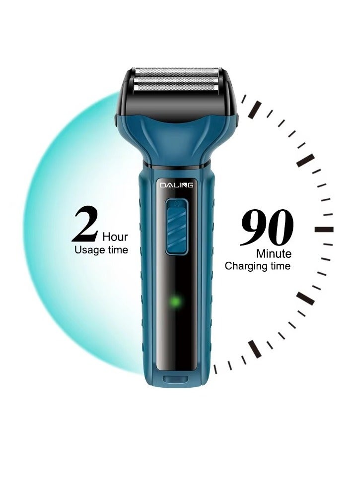 دالينغ طقم حلاقة 3 في 1 مع رأس حلاقة ورأس ماكينة قص الشعر ورأس لتشذيب الأنف، يشمل أمشاط 1مم و2مم و3مم، مجموعة عناية شخصية قابلة لإعادة الشحن - Image 5