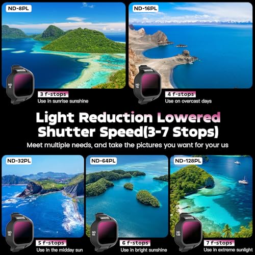 MINGVEN Mini 5 Pro ND Filters, ND Filter Set Compatible with DJI Mini 5 Pro Accessories - 6 Pack (CPL,ND8,ND16,ND32,ND64,ND128) - Image 5