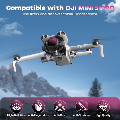 MINGVEN Mini 5 Pro ND Filters, ND Filter Set Compatible with DJI Mini 5 Pro Accessories - 6 Pack (CPL,ND8,ND16,ND32,ND64,ND128) - Image 2