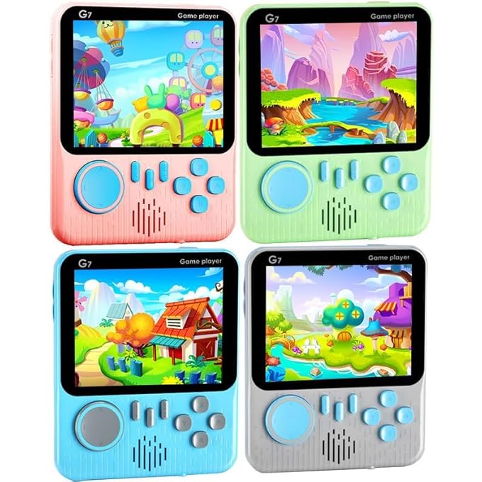 G7 HANDHELD RETRO VIDEO GAME CONSOLE WITH 666 GAMES- 3.5INCH LCD SCREEN SUPPORTS TV- GIFT FOR KIDS (PINK) - Image 2