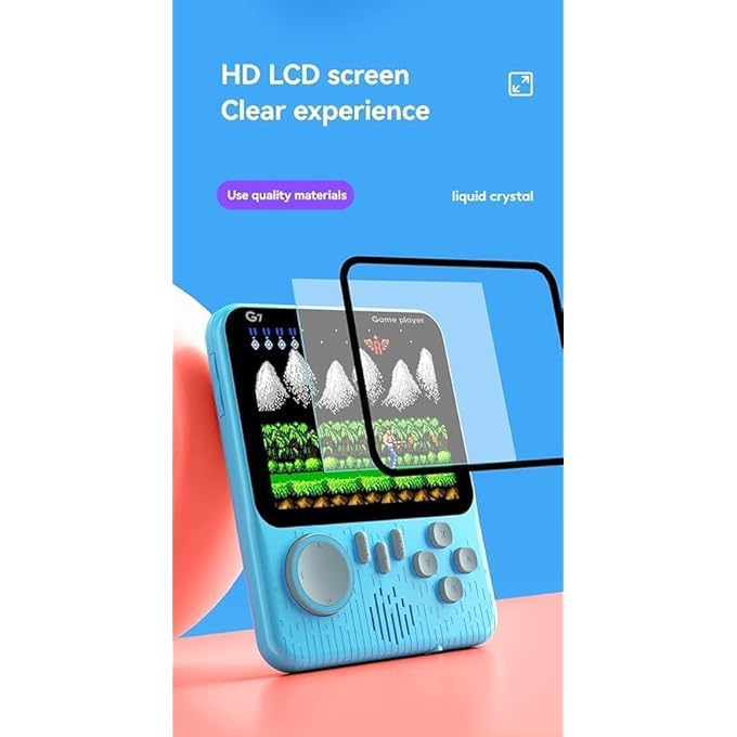 G7 HANDHELD RETRO VIDEO GAME CONSOLE WITH 666 GAMES- 3.5INCH LCD SCREEN SUPPORTS TV- GIFT FOR KIDS (PINK) - Image 5