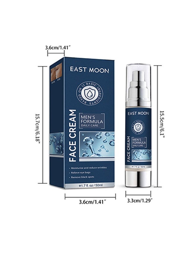 East Moon - Face Cream, 6 in 1 Men's Face Moisturizer , Men's Eye Bag Treatment & Face Lotion, Men's Anti-Aging, Anti-Wrinkle & Dark Spots Men's Face Cream-50ml - Image 1