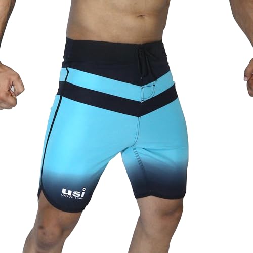 USI UNIVERSAL Men's Mint Color Fitness Board Shorts, Polyester Elastane Construction, Hook Loop Fly, Size L - Image 1
