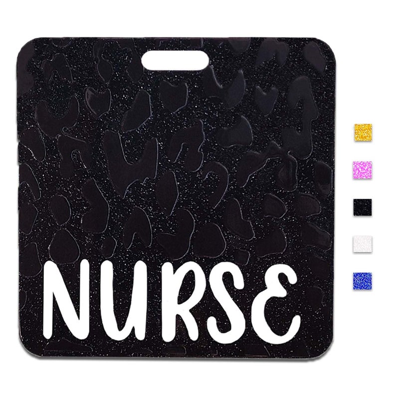 ANDGING Acrylic Badge Buddy - Black, Glitter, Horizontal, Nursing Cards for Badges Identification and Student Nurse Work Gifts - Image 1