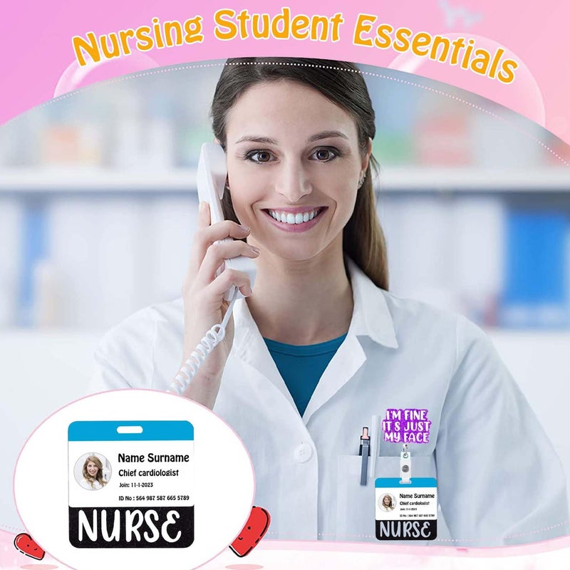 ANDGING Acrylic Badge Buddy - Black, Glitter, Horizontal, Nursing Cards for Badges Identification and Student Nurse Work Gifts - Image 5