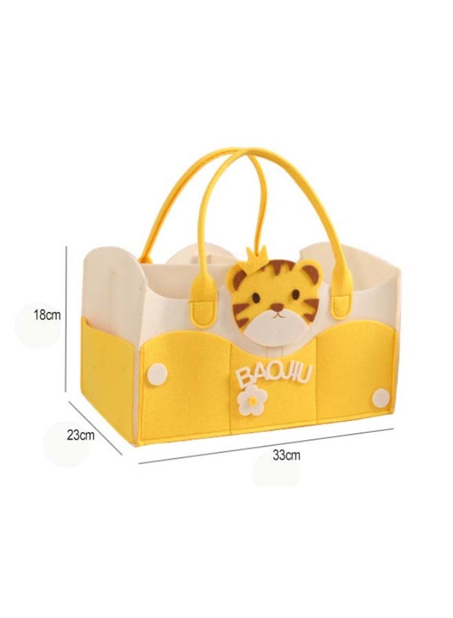طفل شعر الحفاضات حقيبة Tote, متعددة المقصورة الطفل الأساسيات تخزين المنظم, لطيف كرتون نمر نمط, خفيفة الوزن القابلة للطي, سعة كبيرة, السفر الطفل حقيبة Duffel - Image 5
