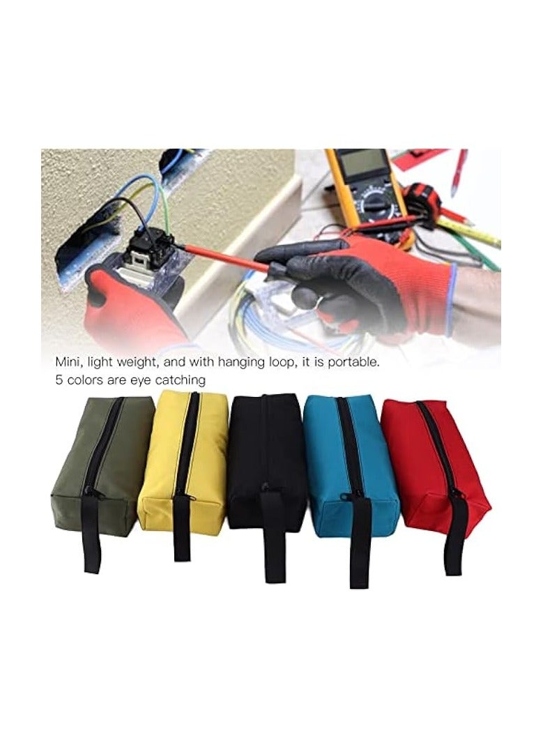 erorex 5pcs Multifunctional Tool Pouch Bag, Portable with Hanging Loop, 600D Polyester, Black, Red, Yellow, Dark Green, Blue  - Image 4