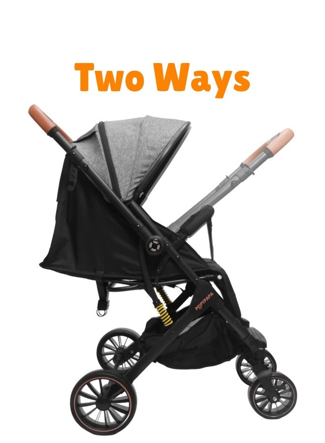 POPYPAPA Baby Stroller Portable Single Stroller Sit And Lie Down Newborn Baby Stroller Shock-absorbing Foldable Pram - Image 2