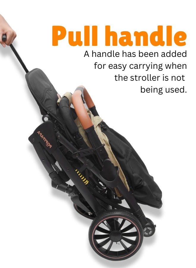 POPYPAPA Baby Stroller Portable Single Stroller Sit And Lie Down Newborn Baby Stroller Shock-absorbing Foldable Pram - Image 3