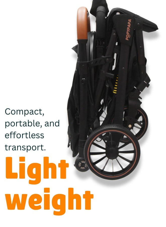 POPYPAPA Baby Stroller Portable Single Stroller Sit And Lie Down Newborn Baby Stroller Shock-absorbing Foldable Pram - Image 4