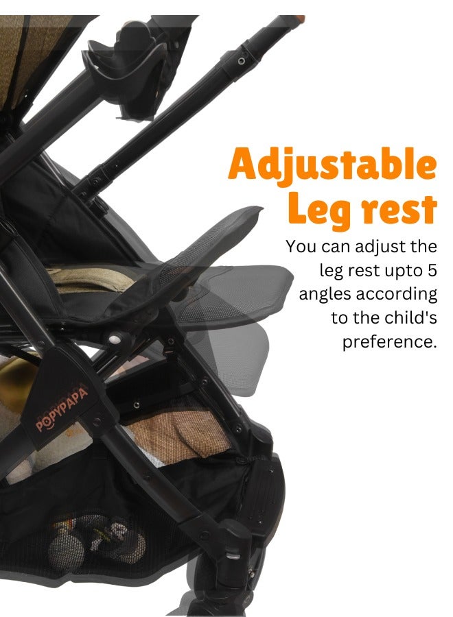 POPYPAPA Baby Stroller Portable Single Stroller Sit And Lie Down Newborn Baby Stroller Shock-absorbing Foldable Pram - Image 5