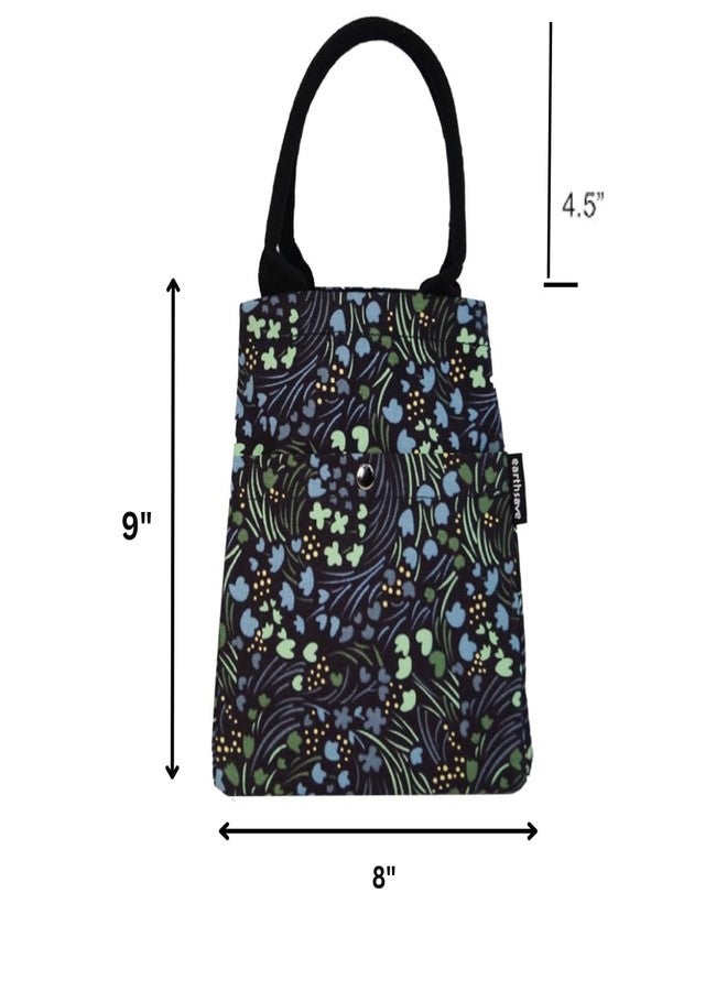 earthsave Insulated Lunch Bag for Office Men, Women and Kids, Canvas Tiffin Bags for School, Picnic, Work, Carry Bag for Lunch Box Surfer Drawstring Lunch Bag (Crossways Blue) (Crossways Blue) - Image 2