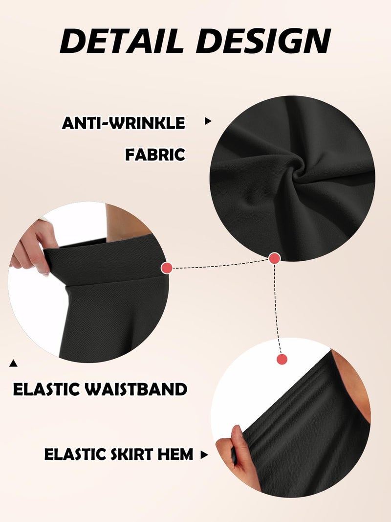 elescat Mini Skirts for Women Basic Skater Pleated Flowy High Waisted Casual Short Skirt(Black, M) - Image 4