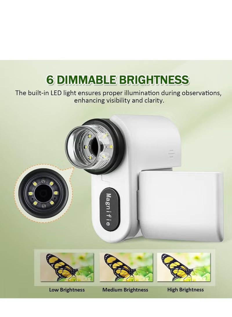 Microscope for Kids, 1000x Handheld Kids Microscope with 6 Adjustable LED Lights, 2 LCD Screen Mini Portable Microscope USB to PC for Kids 8-12, Comes with 32GB SD Card - Image 5