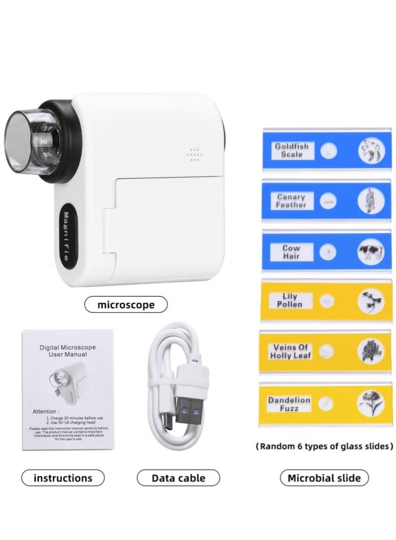 Microscope for Kids, 1000x Handheld Kids Microscope with 6 Adjustable LED Lights, 2 LCD Screen Mini Portable Microscope USB to PC for Kids 8-12, Comes with 32GB SD Card - Image 1