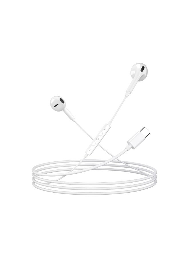 سماعات سلكية USB-C مع مايكروفون وتحكم بالصوت – صوت ستيريو عالي الدقة – تصميم مريح داخل الأذن - Image 4