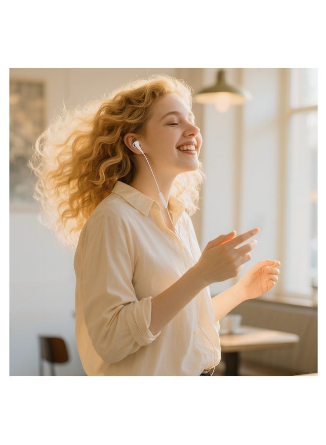 سماعات سلكية USB-C مع مايكروفون وتحكم بالصوت – صوت ستيريو عالي الدقة – تصميم مريح داخل الأذن - Image 5