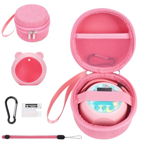 YouKnow Travel Case and Silicone Cover Compatible with Punirunes Interactive Toy Digital Pet with Full Coverage PET Clear Film Silicone and Carrying Case Pink - Image 1
