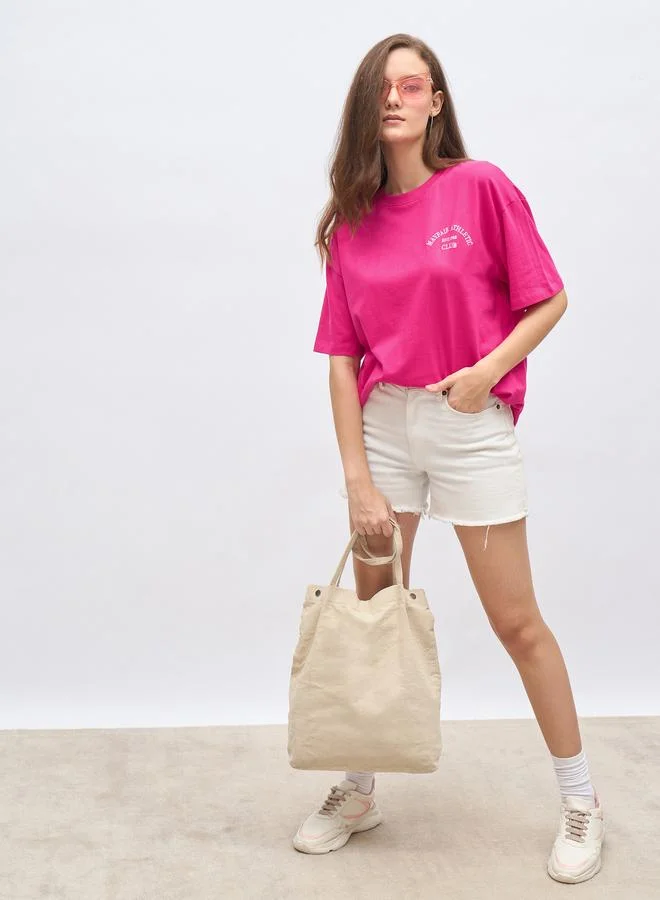 ستايلي Styli Embroidered Oversized T-Shirt