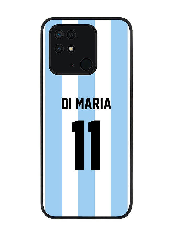Stylizedd Rugged Black edge case for Redmi 10C 4G  Slim fit Soft Case Flexible Rubber Edges Anti Drop TPU Gel Thin Cover - Football Team - Argentina Player Name - Di Maria - Image 1