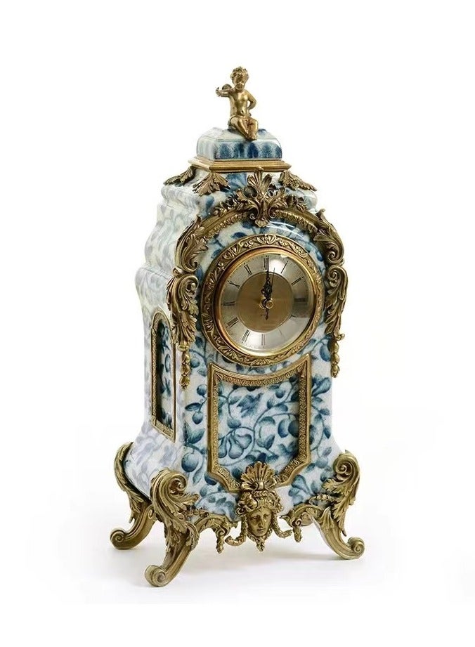 China Made [INK ORIENTAL｜Celadon Secret Porcelain & Gilded Heritage Clock｜Ice-Cracked Bronze Sculpture｜1300°C Kiln-Fired ] - Image 1