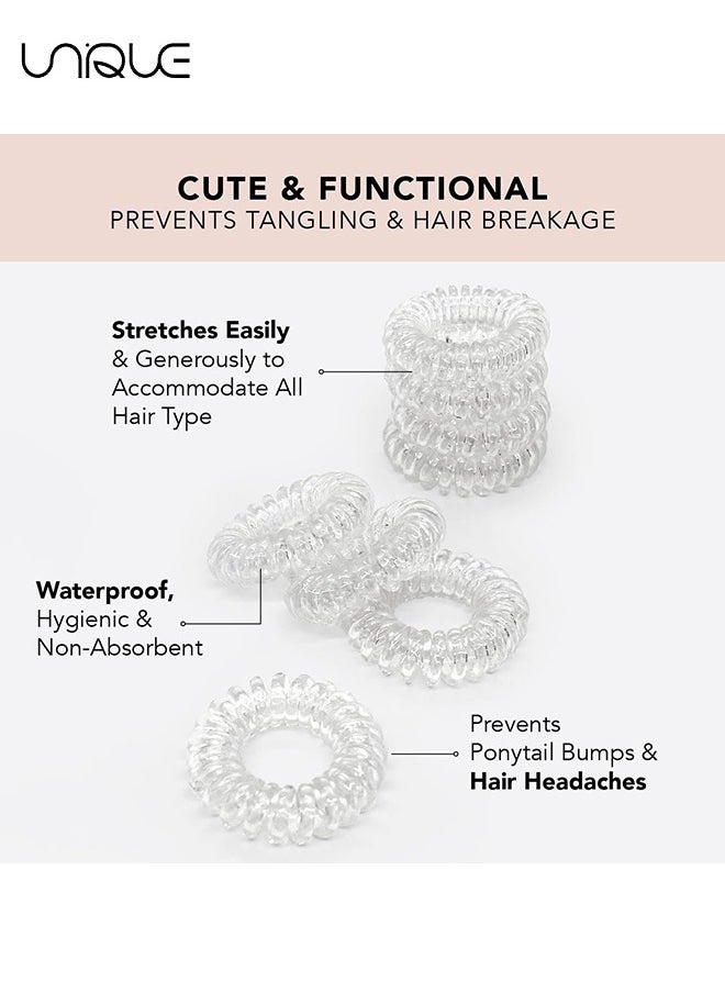 Unique 8 Pcs Spiral Hair Ties for Women - Coil Hair Ties for Thick Hair | No Crease Hair Tie | Spiral Hair Ties No Damage | Hair Coils & Phone Cord Hair Ties for Thin Hair, Hair Ties Spiral  - Image 3