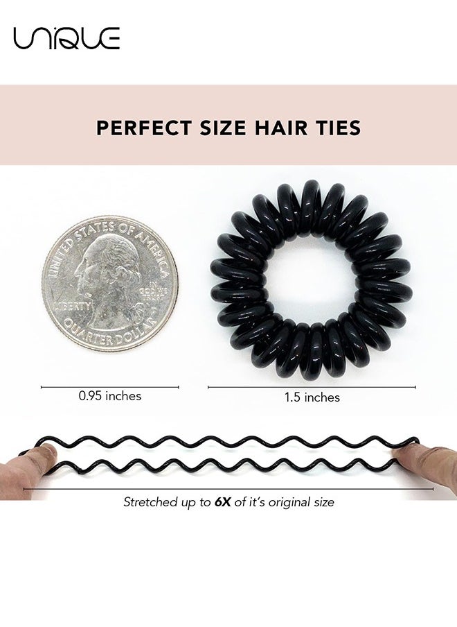 Unique 8 Pcs Spiral Hair Ties for Women - Coil Hair Ties for Thick Hair | No Crease Hair Tie | Spiral Hair Ties No Damage | Hair Coils & Phone Cord Hair Ties for Thin Hair, Hair Ties Spiral  - Image 2