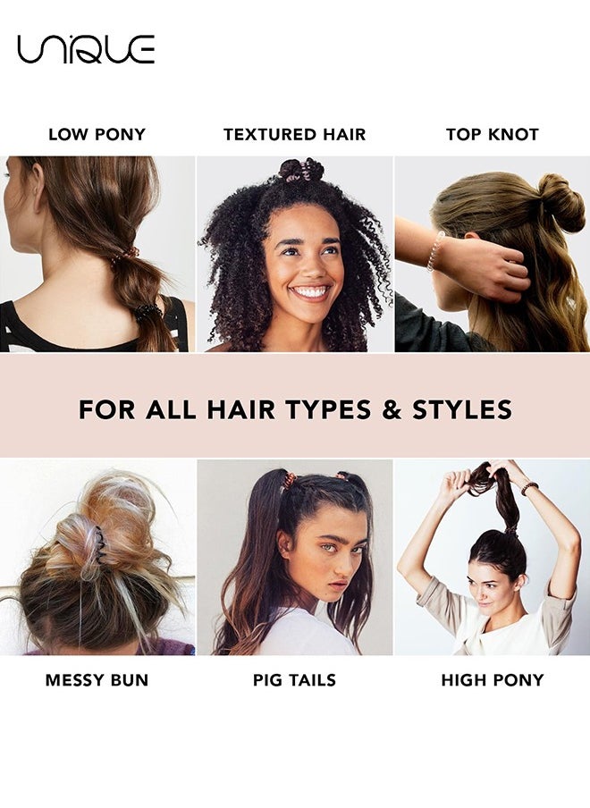 Unique 8 Pcs Spiral Hair Ties for Women - Coil Hair Ties for Thick Hair | No Crease Hair Tie | Spiral Hair Ties No Damage | Hair Coils & Phone Cord Hair Ties for Thin Hair, Hair Ties Spiral  - Image 5