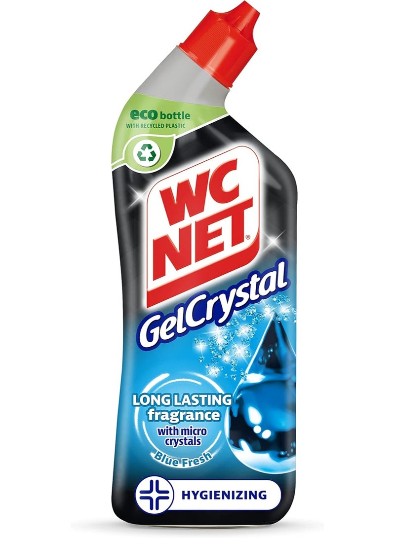 Wc Net Gel Crystal Blue Fresh Stain Remover Cleaner For Toilet Anti Limescale And Sanitizer 750 ML