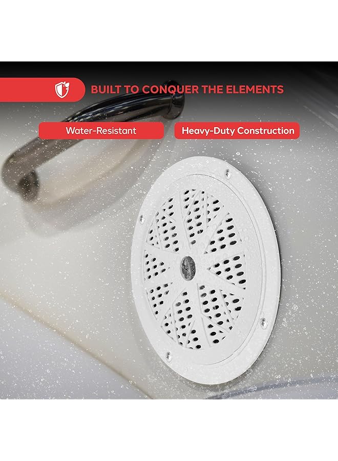 Pyle Dual 6.5'' Waterproof Marine Speakers, Full Range Stereo Sound, 120 Watt, White(Pair) 100 Watts Plmr51W - Image 2