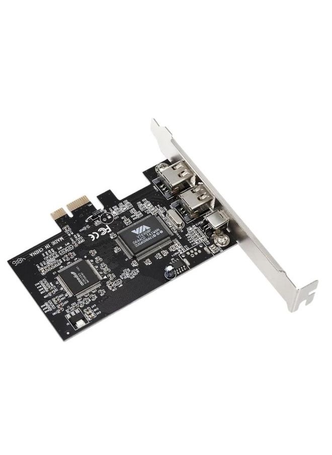 BURAQ PCI-E 3 Ports 1394a 1394b Firewire Expansion Card 2 x 6 Pin + 1 x 4 Pin for Desktop PC  - Image 1